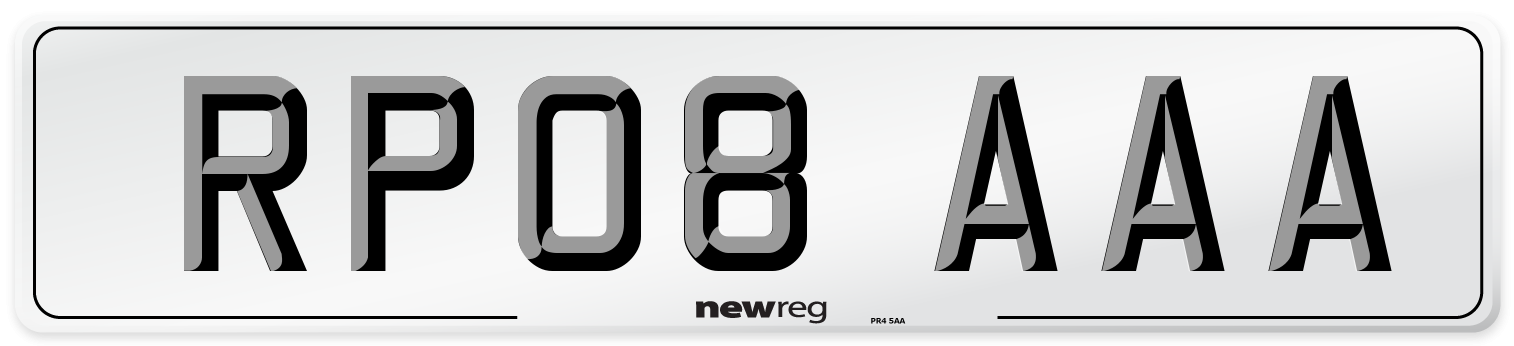 RP08 AAA Number Plate from New Reg